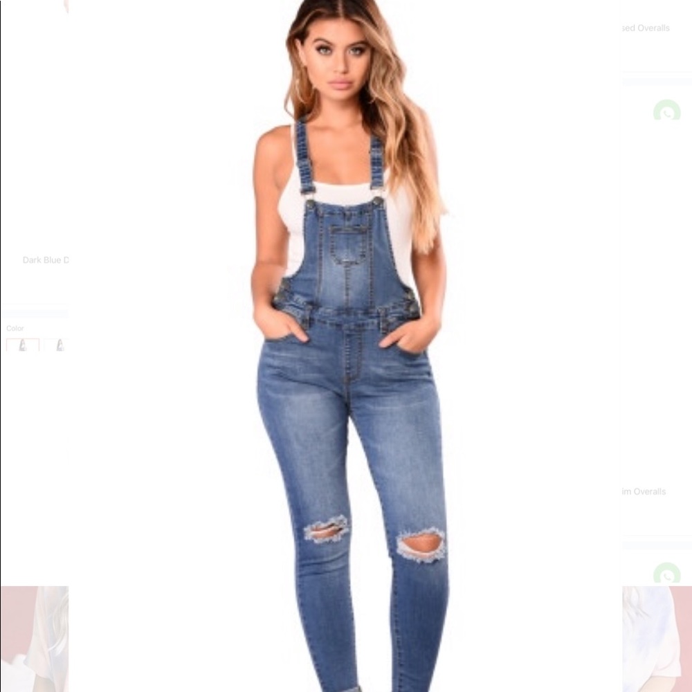 Hp!π NEW!! Distressed Denim overalls π - Picture 14 of 14
